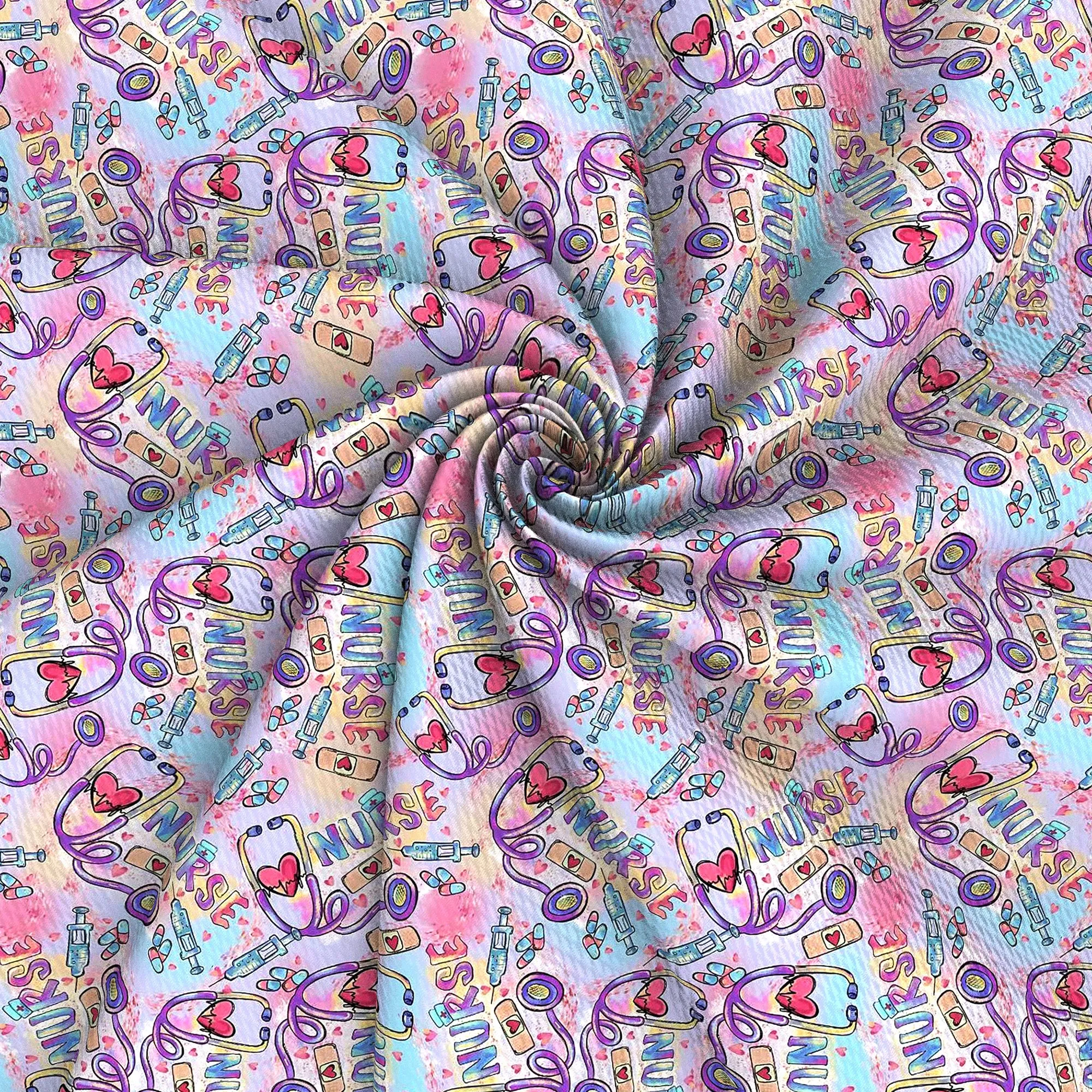 nurses doctor health letters alphabet fabric