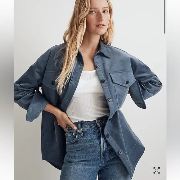 NWT Madewell Corduroy Twill Oversized Shirt-Jacket XS