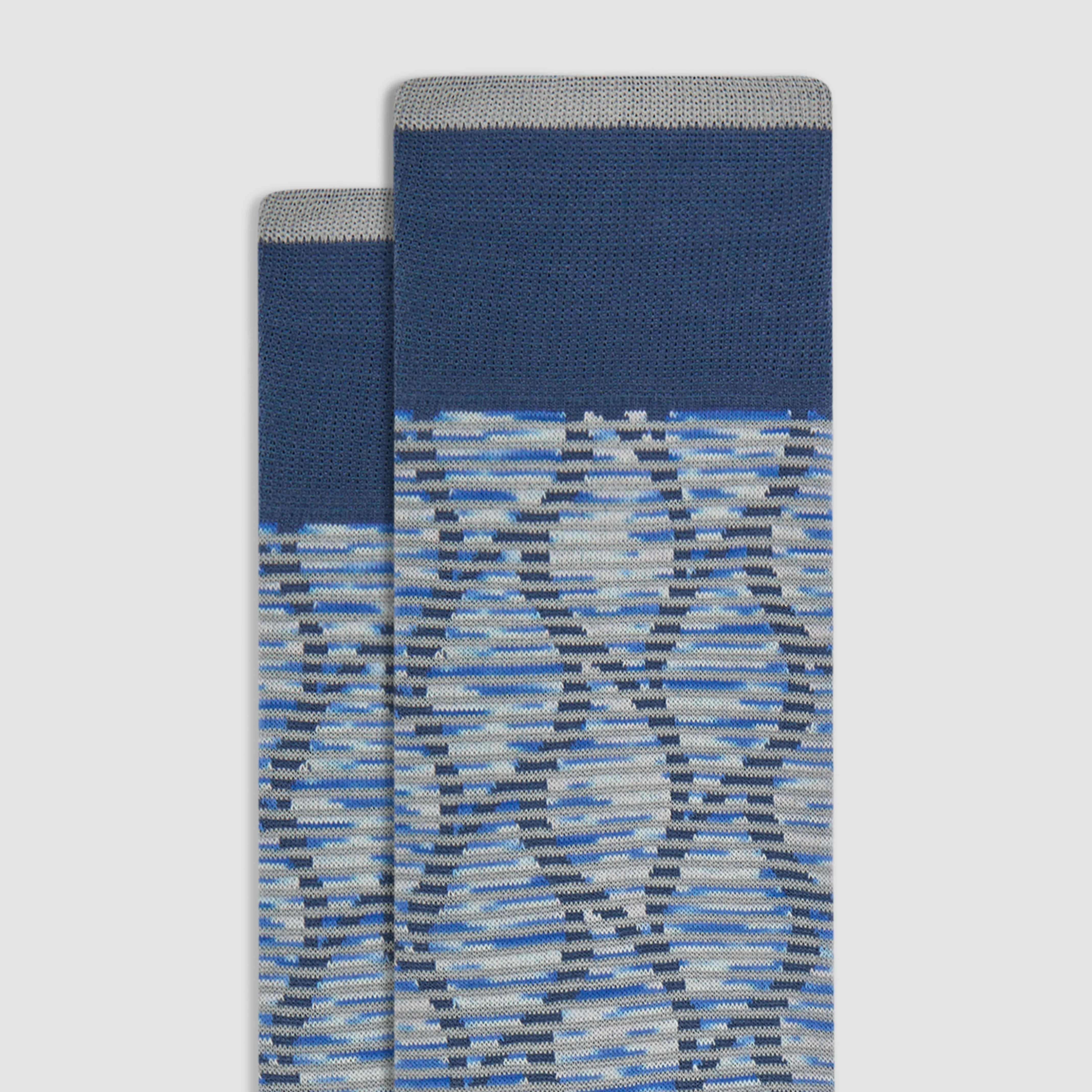 Ogee Striped Mid-Calf Socks