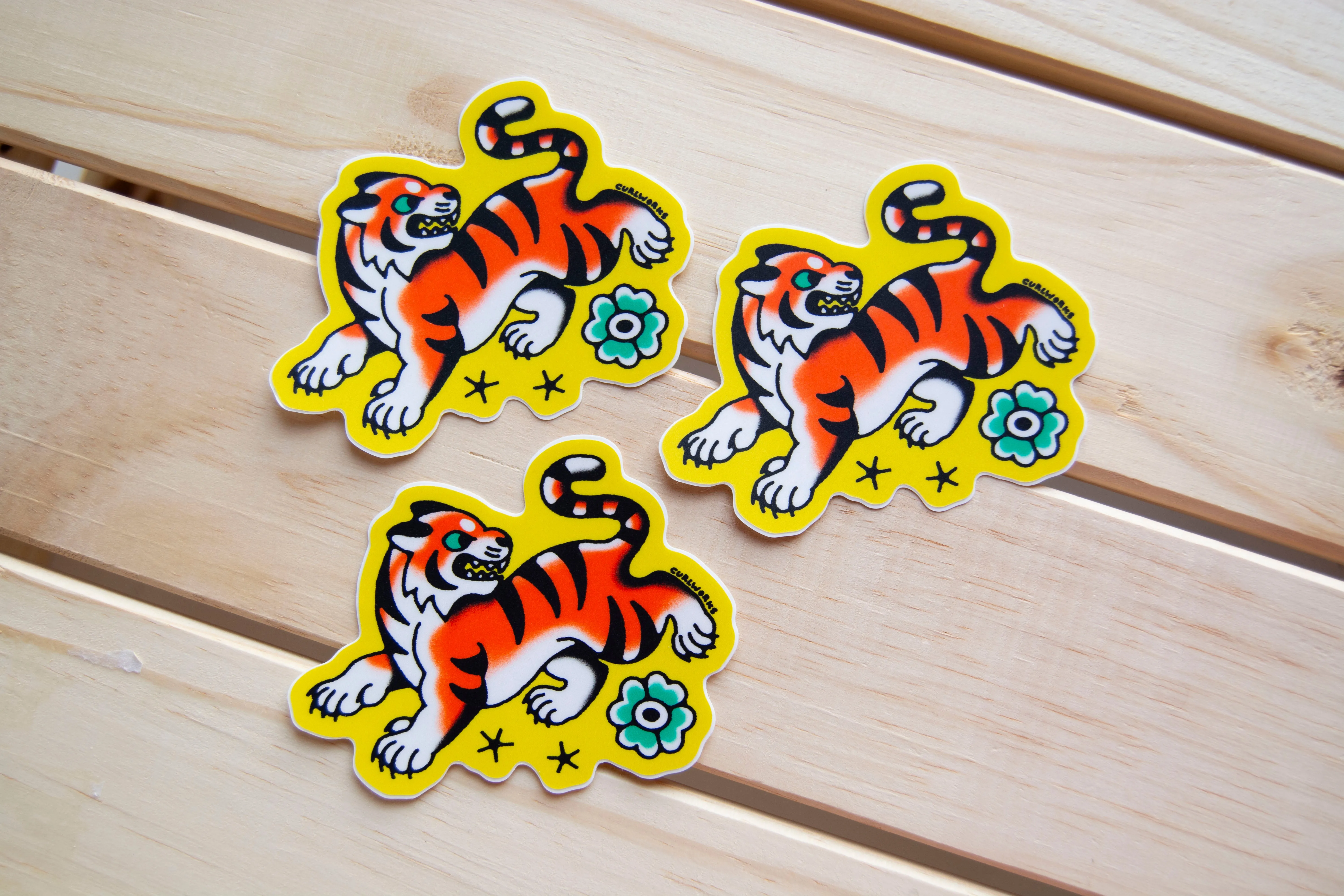 Orange Tiger Vinyl Sticker