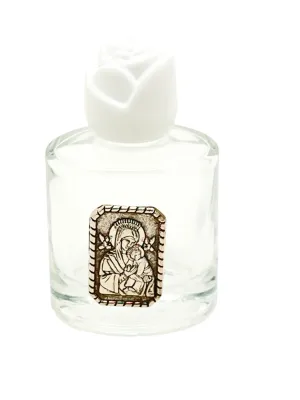 Our Lady of Perpetual Help Glass Holy Water Bottle 2 1/4"