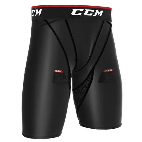 PANTALÓN CORTO CCM DE COMPRESIÓN CON COQUILLA, VELCROS Y GRIP JR.