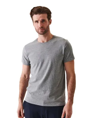 Patrick Assaraf Iconic Pima Cotton Stretch Crew T-Shirt - Grey