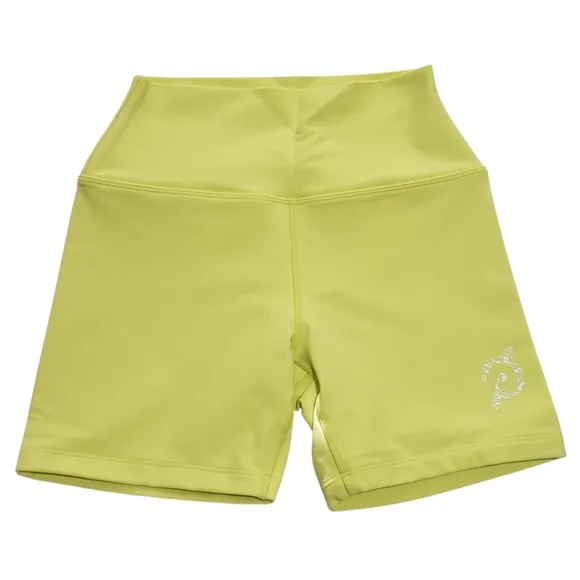 PELOTON Cadent Bike Cycling Shorts 5” XS Yellow Stretch-Knit Performance Fabric