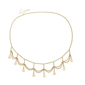 Personality Multi-Layer Embossed Coin Tassel Waist Chain