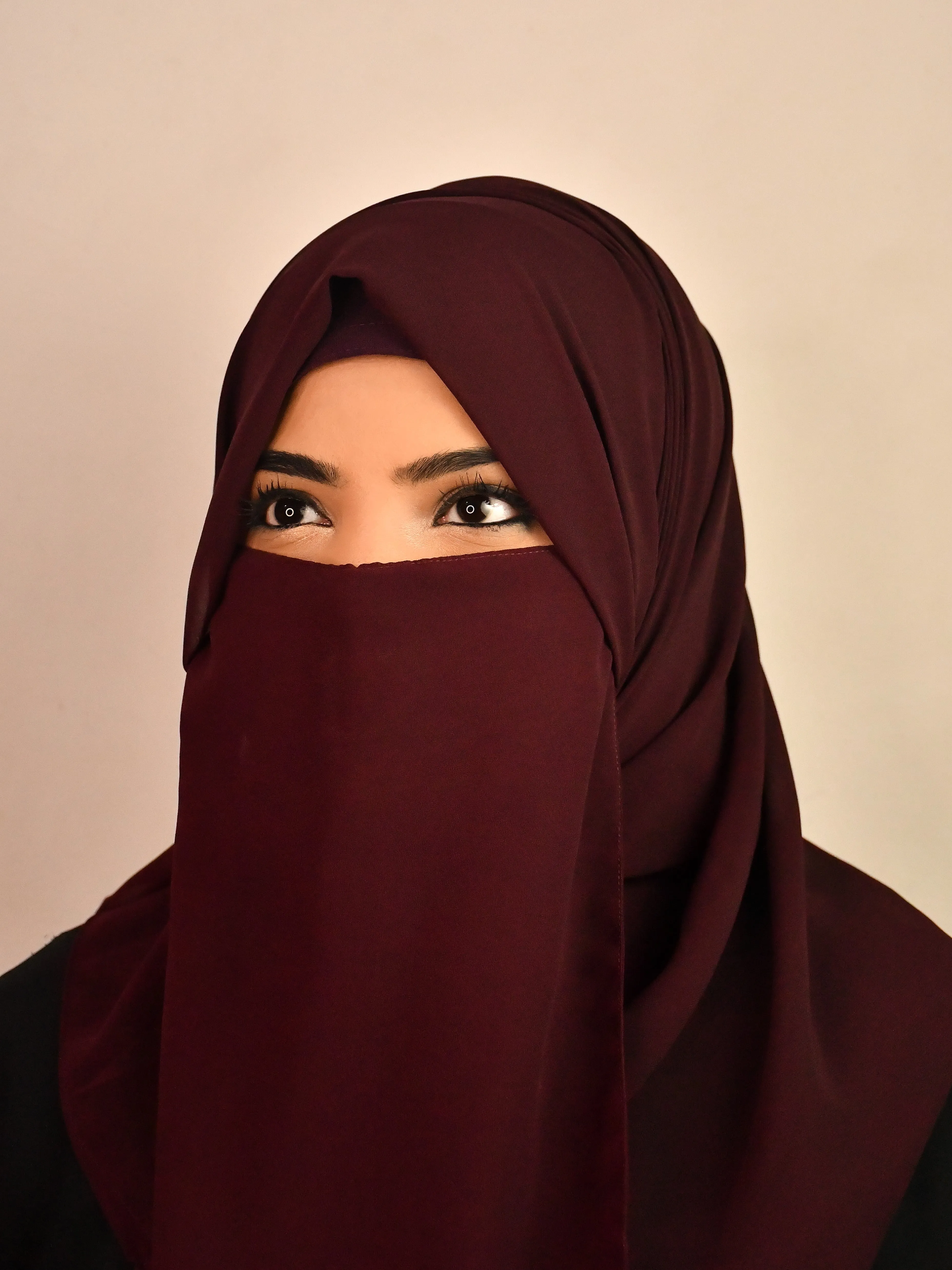 Plain Casual Wear Niqab With Elastic