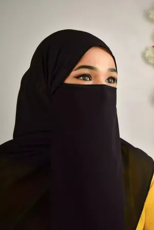 Plain Casual Wear Niqab With Elastic