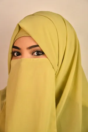Plain Casual Wear Niqab With Elastic