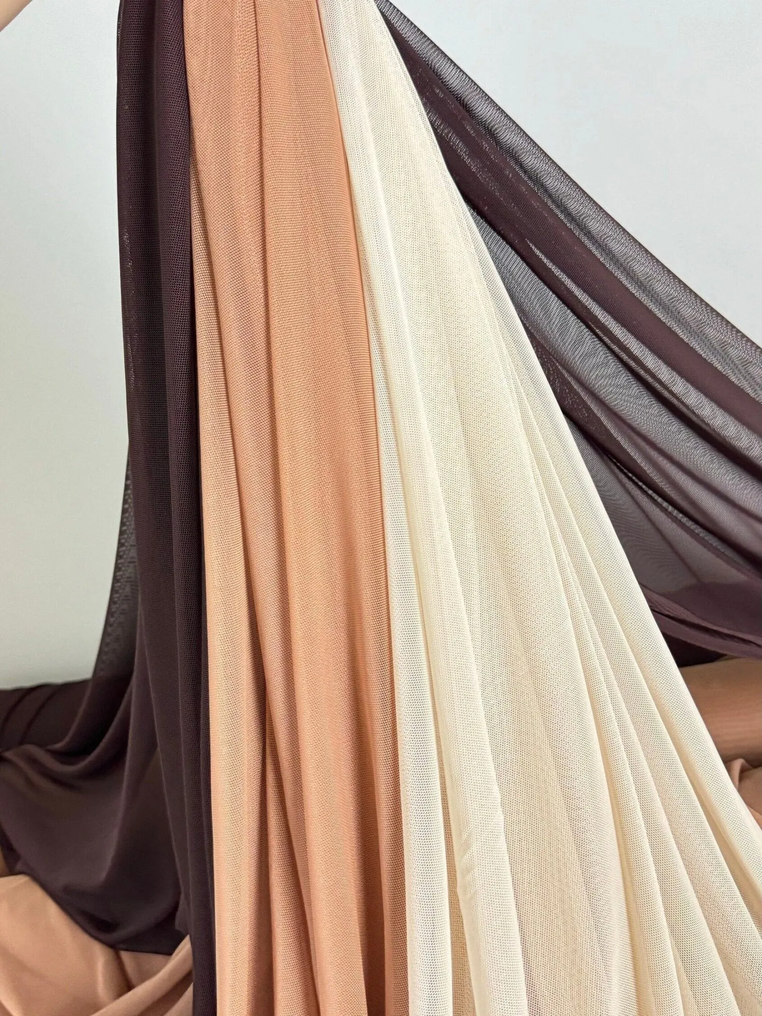 POWER MESH 4 way Stretch, Nude Mesh Nylon Spandex, Bridal Power Mesh By Yard, Soft Sheer Fabric High Quality Affordable Price Neutral Colors