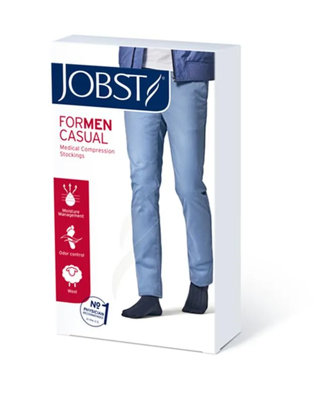 PR/1 JOBST CASUAL MEN, KNEE HIGH, 20-30MMHG, MD, KHAKI, CLOSED TOE