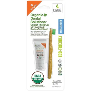 Pure and Natural Organic Tooth Gel and Bamboo Toothbrush for Large Dogs