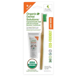 Pure and Natural Organic Tooth Gel and Bamboo Toothbrush for Small Dogs