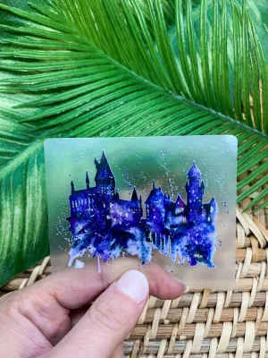 Purple Castle Clear Vinyl , Sticker, 3x3 inch
