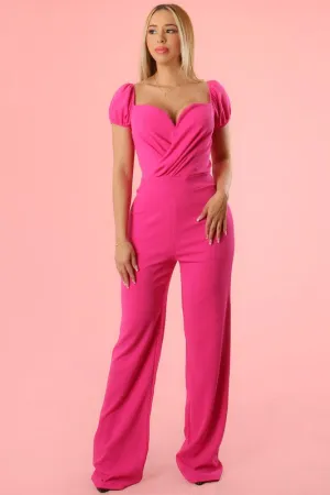 "The One"  Stretch Jumpsuit - Fuchsia