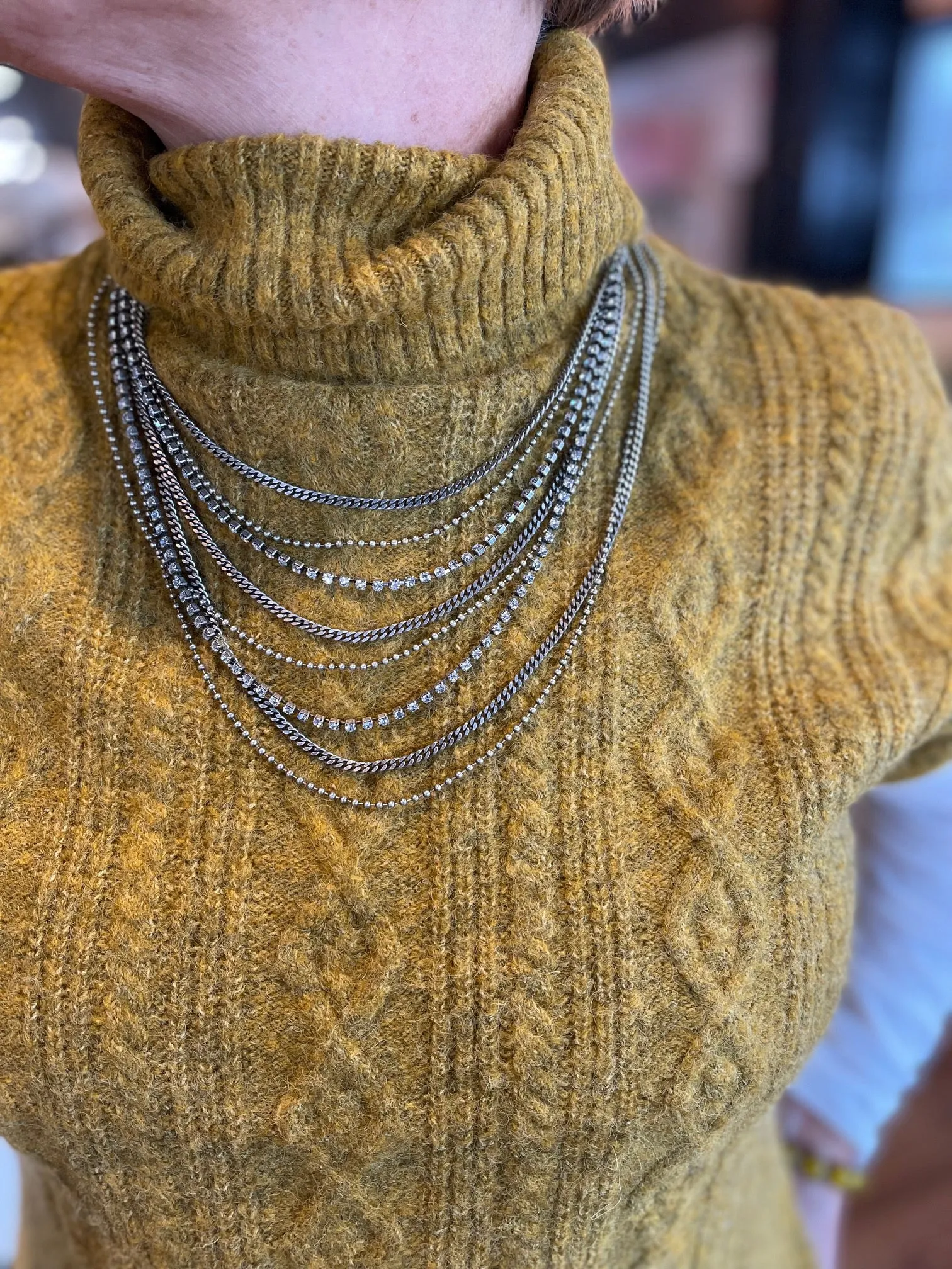 "Wendy" Silver Multi-layer Necklace