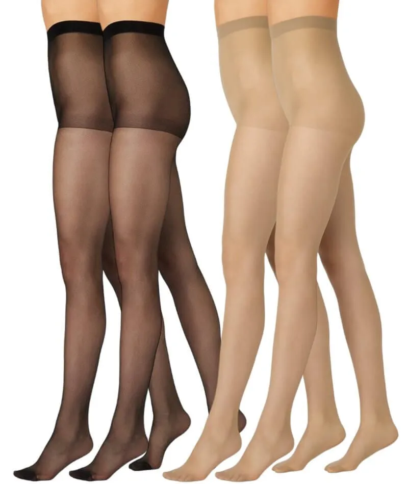 Razzamatazz Curves Sheer Value Comfort Brief -4 Pack - Black/Tan