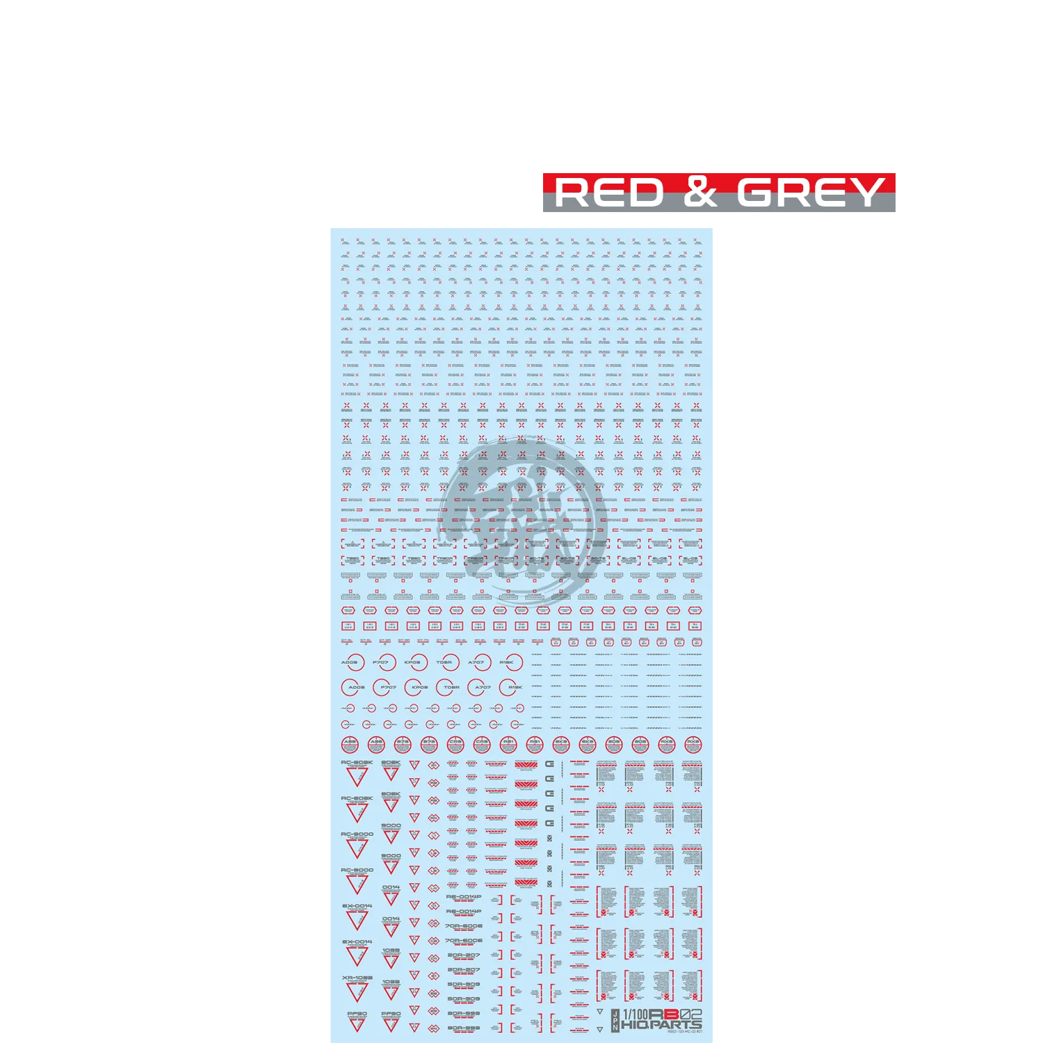 RB02 Caution Decal [Red & Grey] [1/100 Scale]