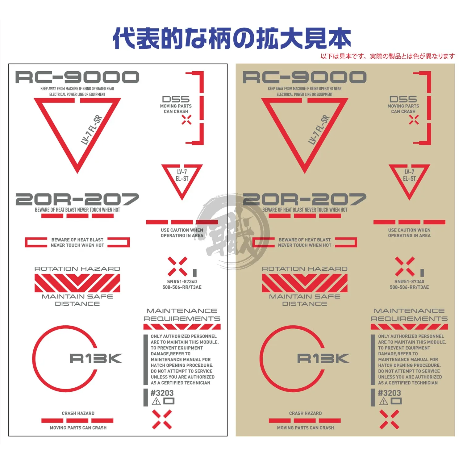 RB02 Caution Decal [Red & Grey] [1/100 Scale]