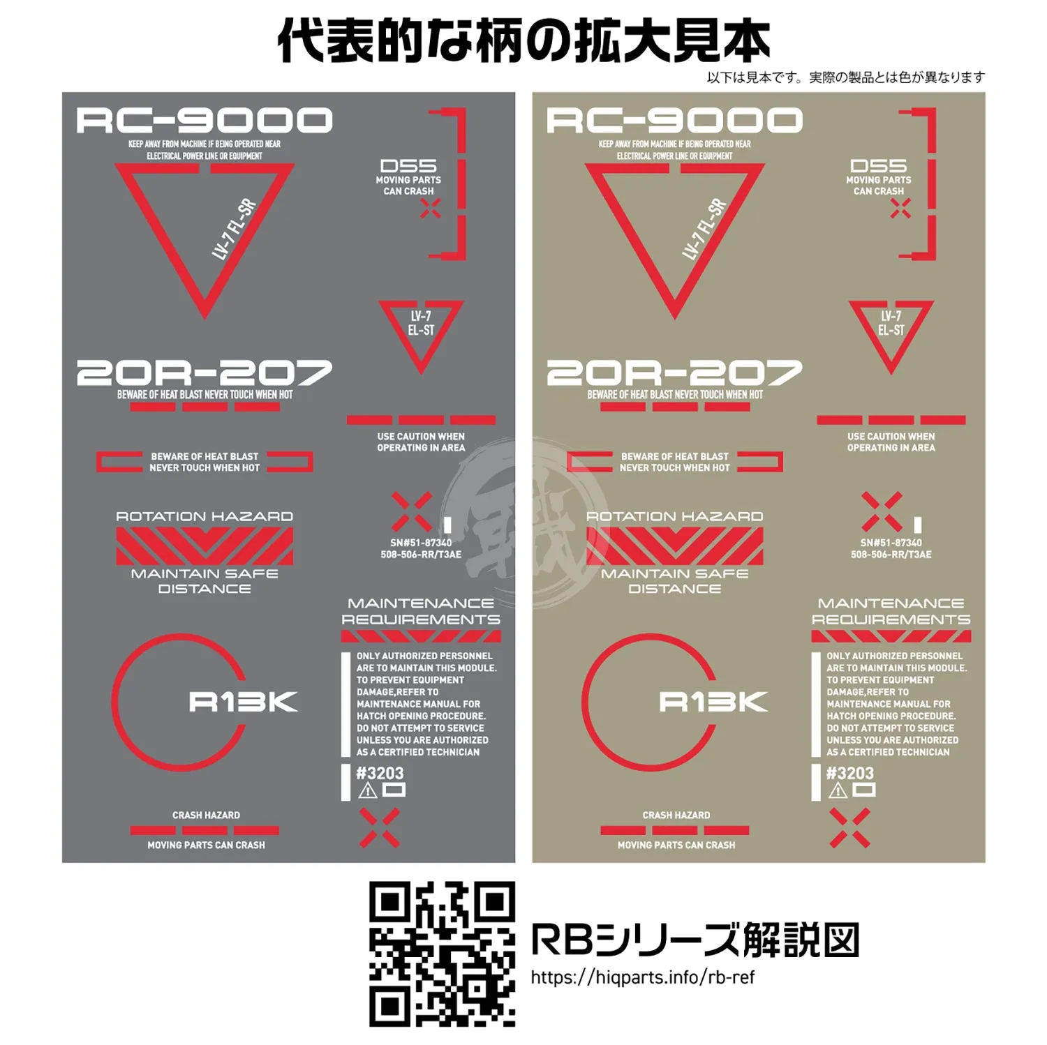 RB02 Caution Decal [White & Red] [1/100 Scale]