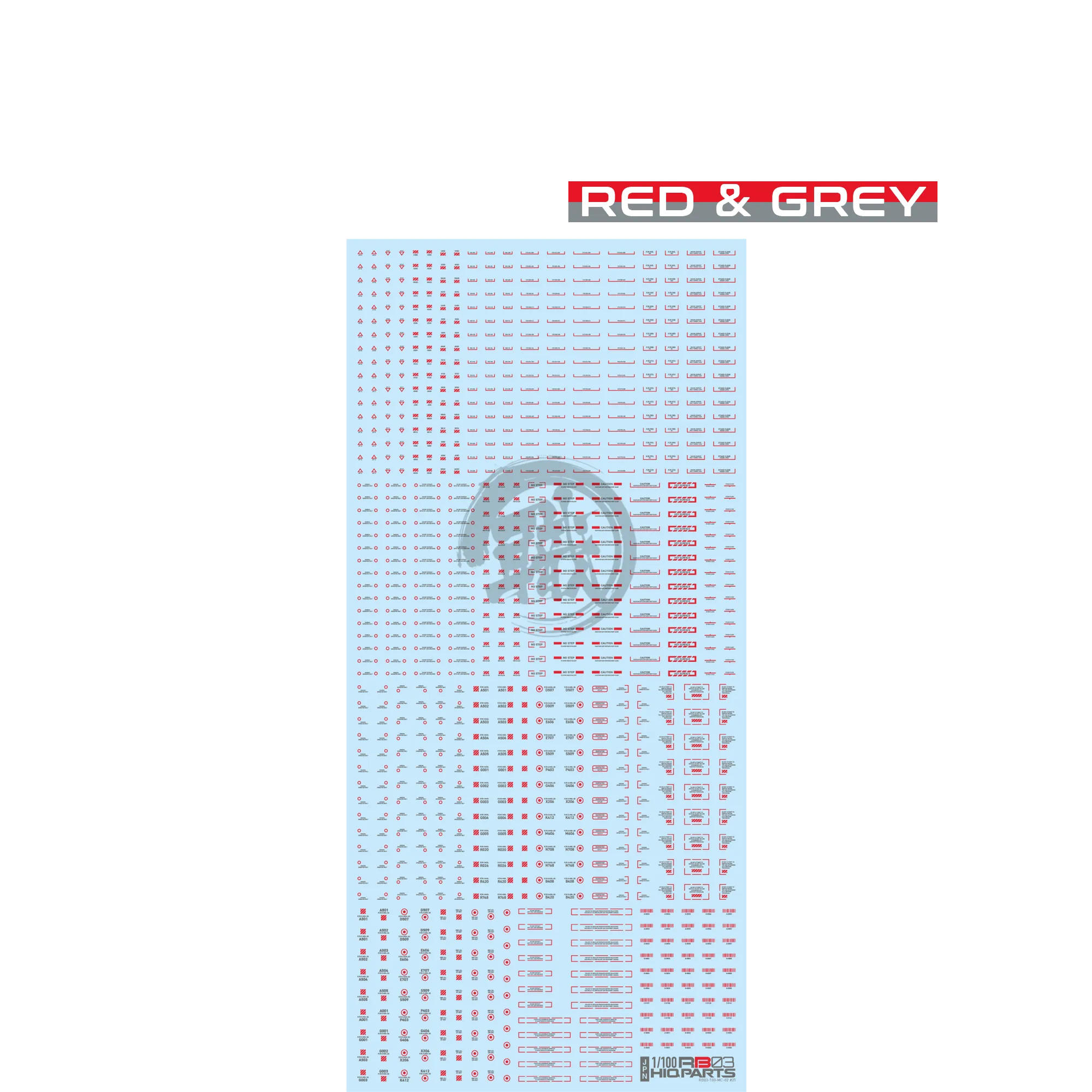 RB03 Caution Decal [Red & Grey] [1/100 Scale]