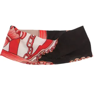 Red Multicolor Chain Link Stretch Fabric Headband