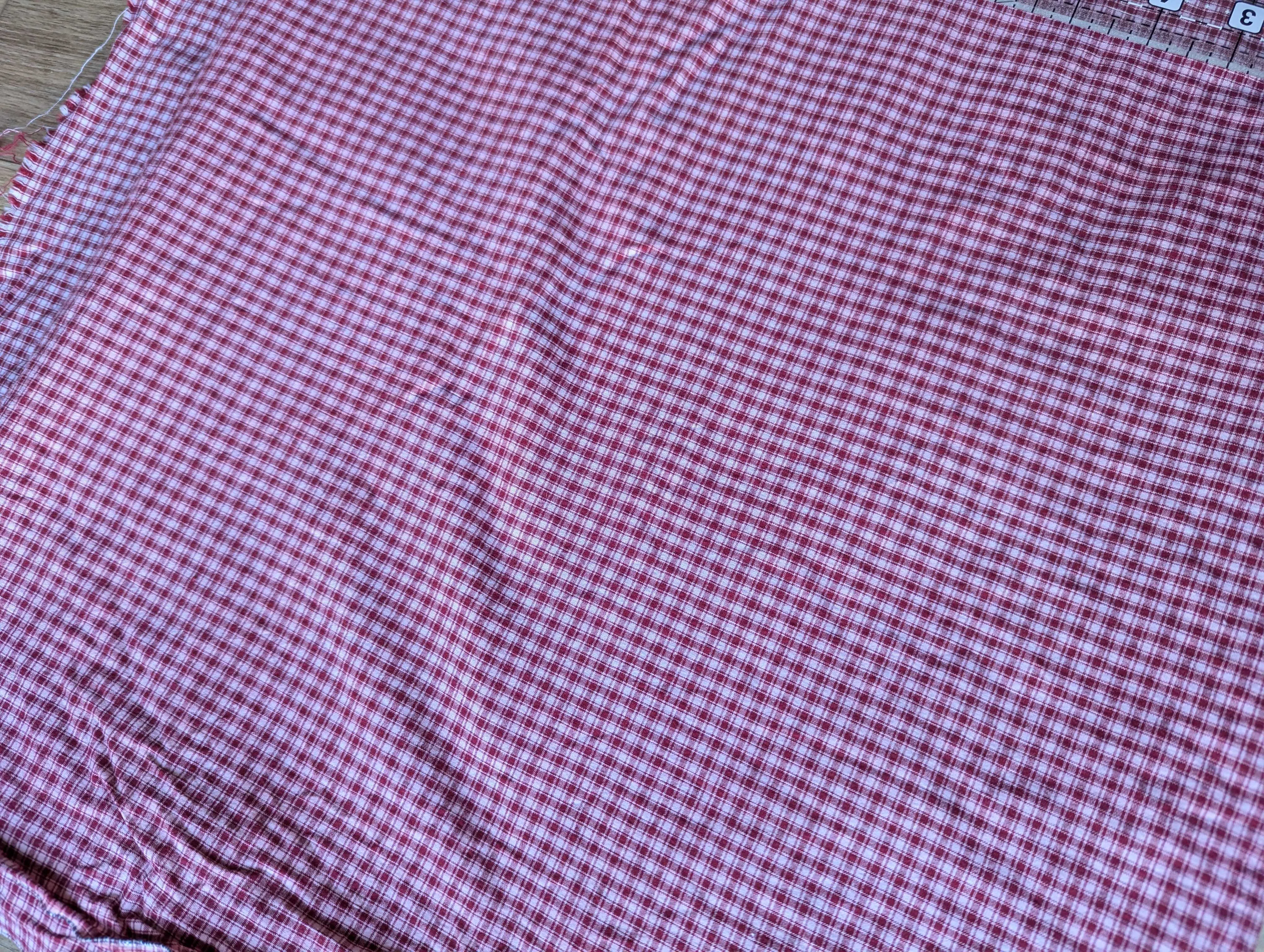 Red Plaid Stretch Fabric