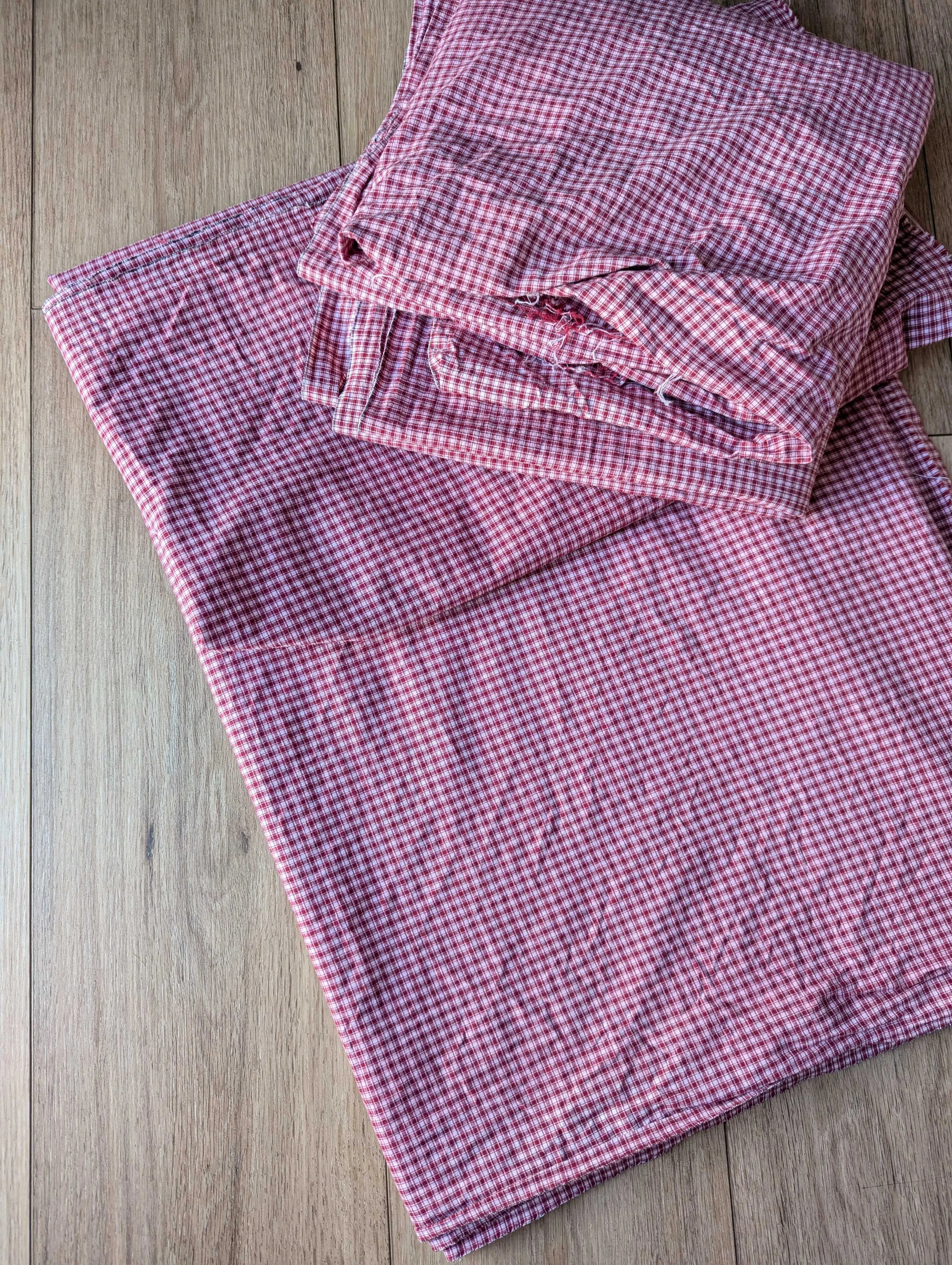 Red Plaid Stretch Fabric