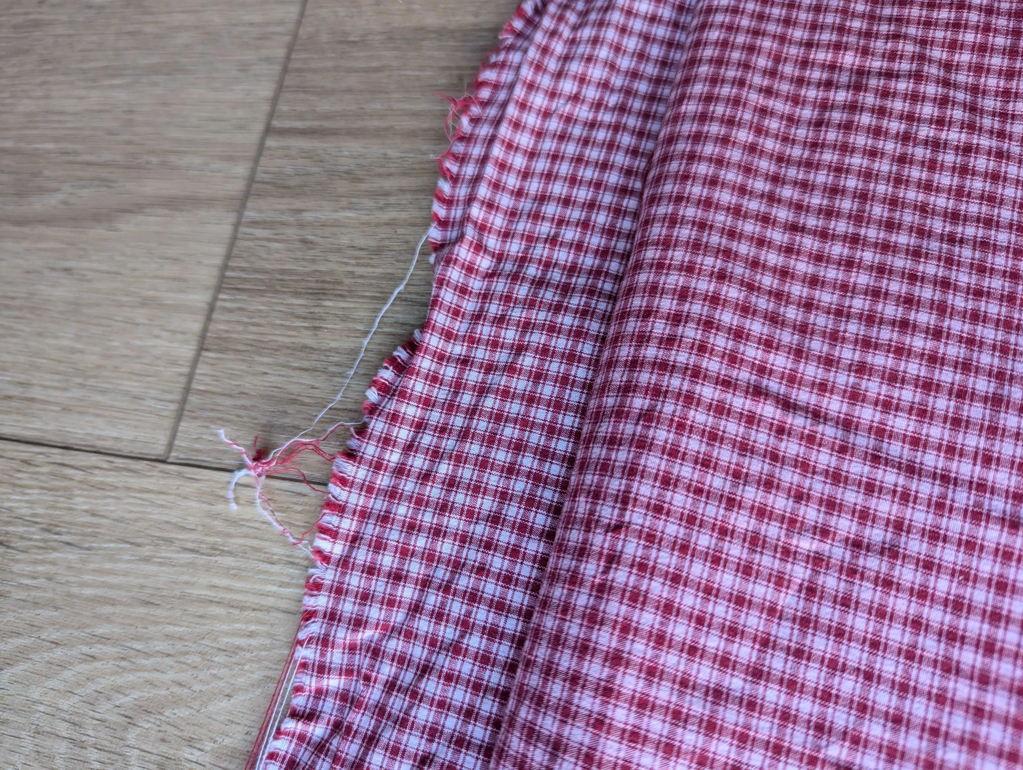 Red Plaid Stretch Fabric
