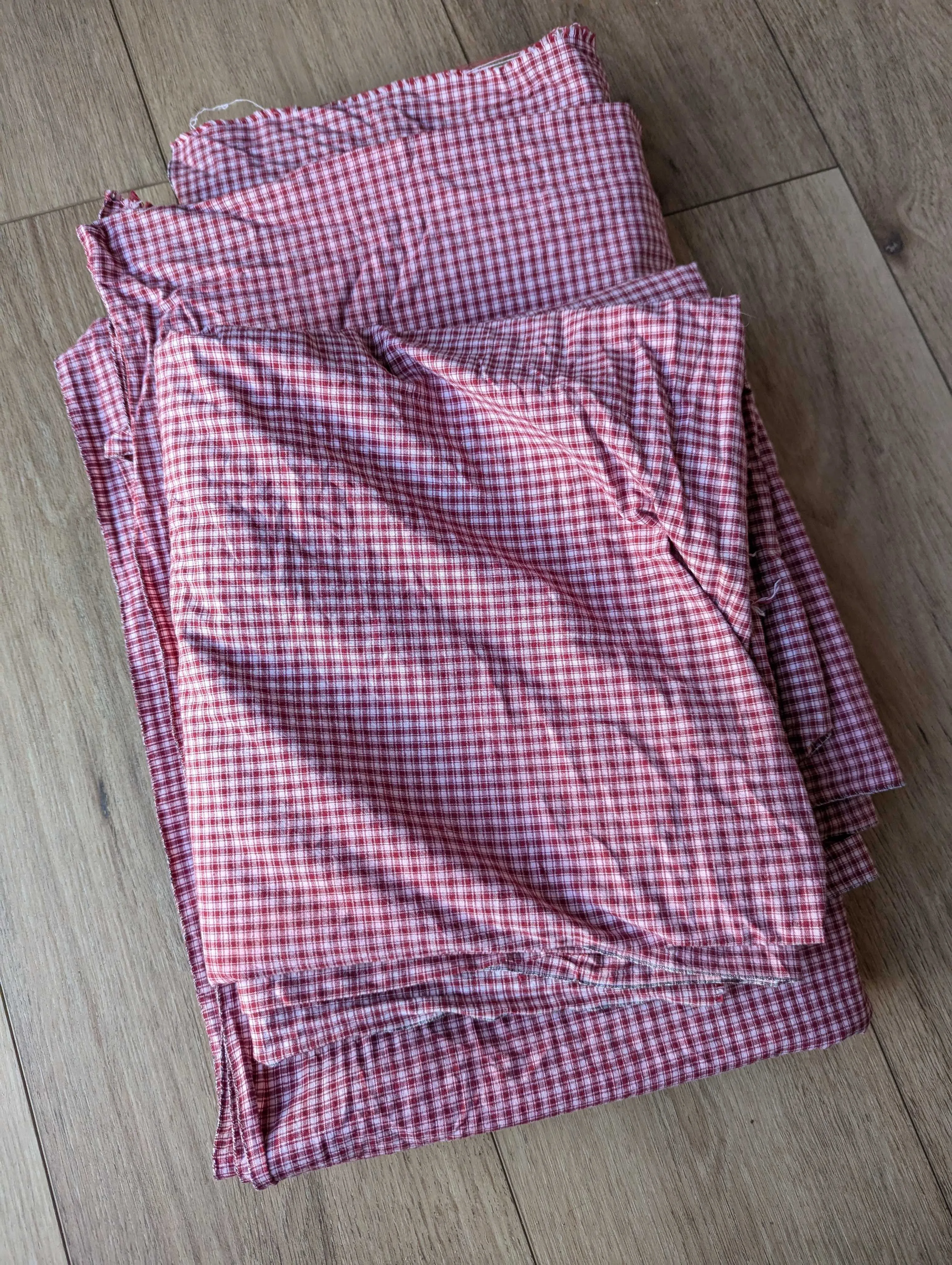 Red Plaid Stretch Fabric