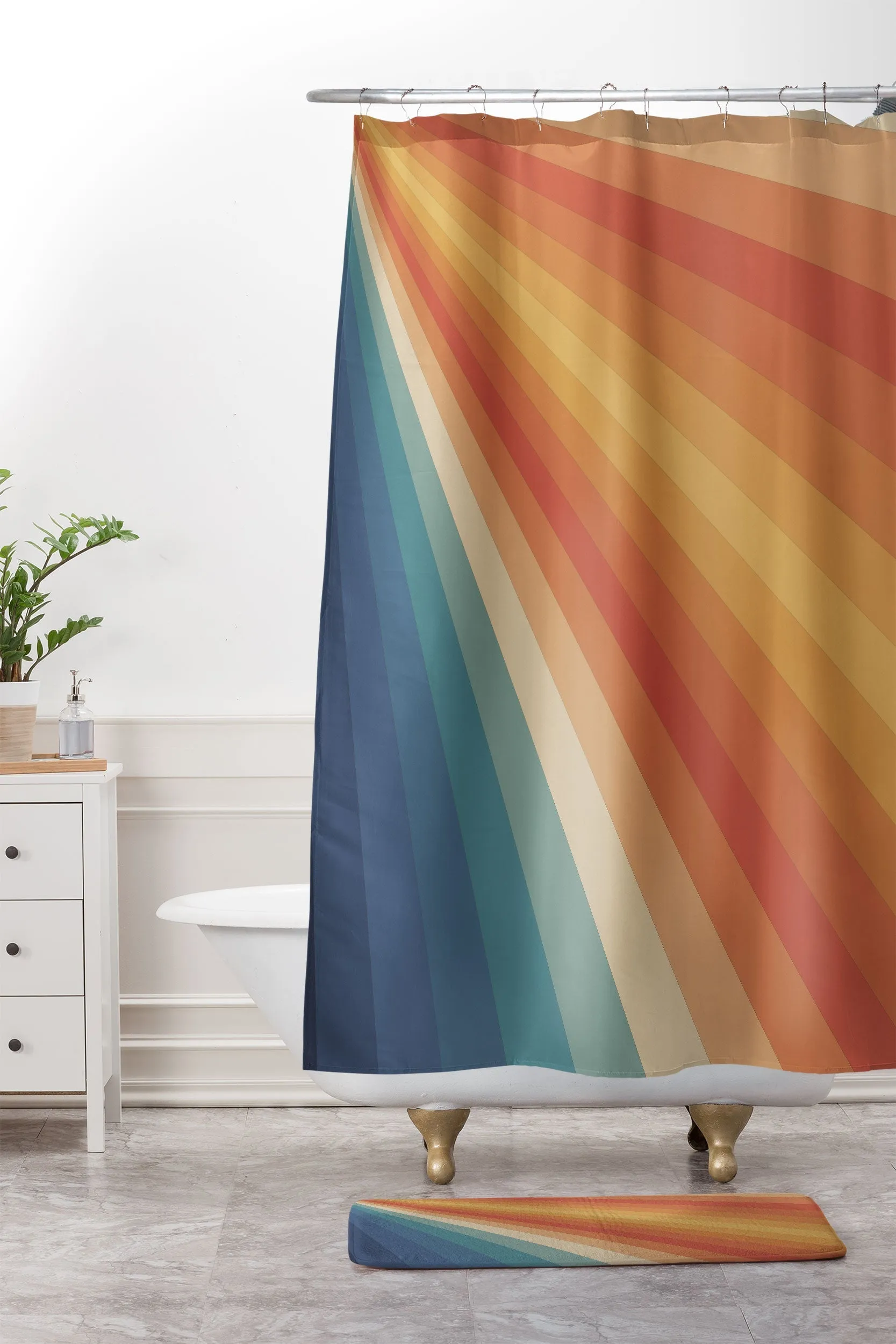 RETRO 70S SUNRAYS MEMORY FOAM BATH MAT