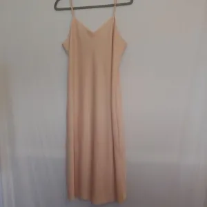Sam Adelman champagne shimmery strappy maxi dres with slits size 14