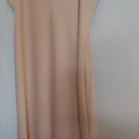 Sam Adelman champagne shimmery strappy maxi dres with slits size 14