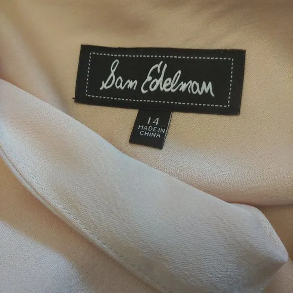 Sam Adelman champagne shimmery strappy maxi dres with slits size 14