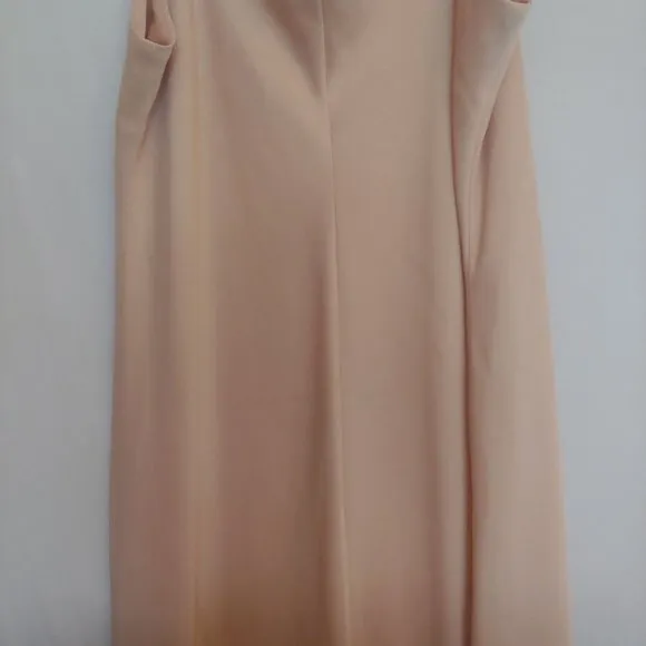 Sam Adelman champagne shimmery strappy maxi dres with slits size 14