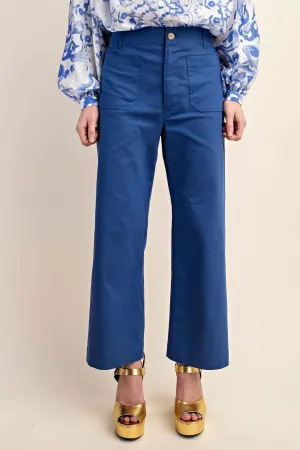 Seaside Breeze Ankle Crop Pants - Royal Blue