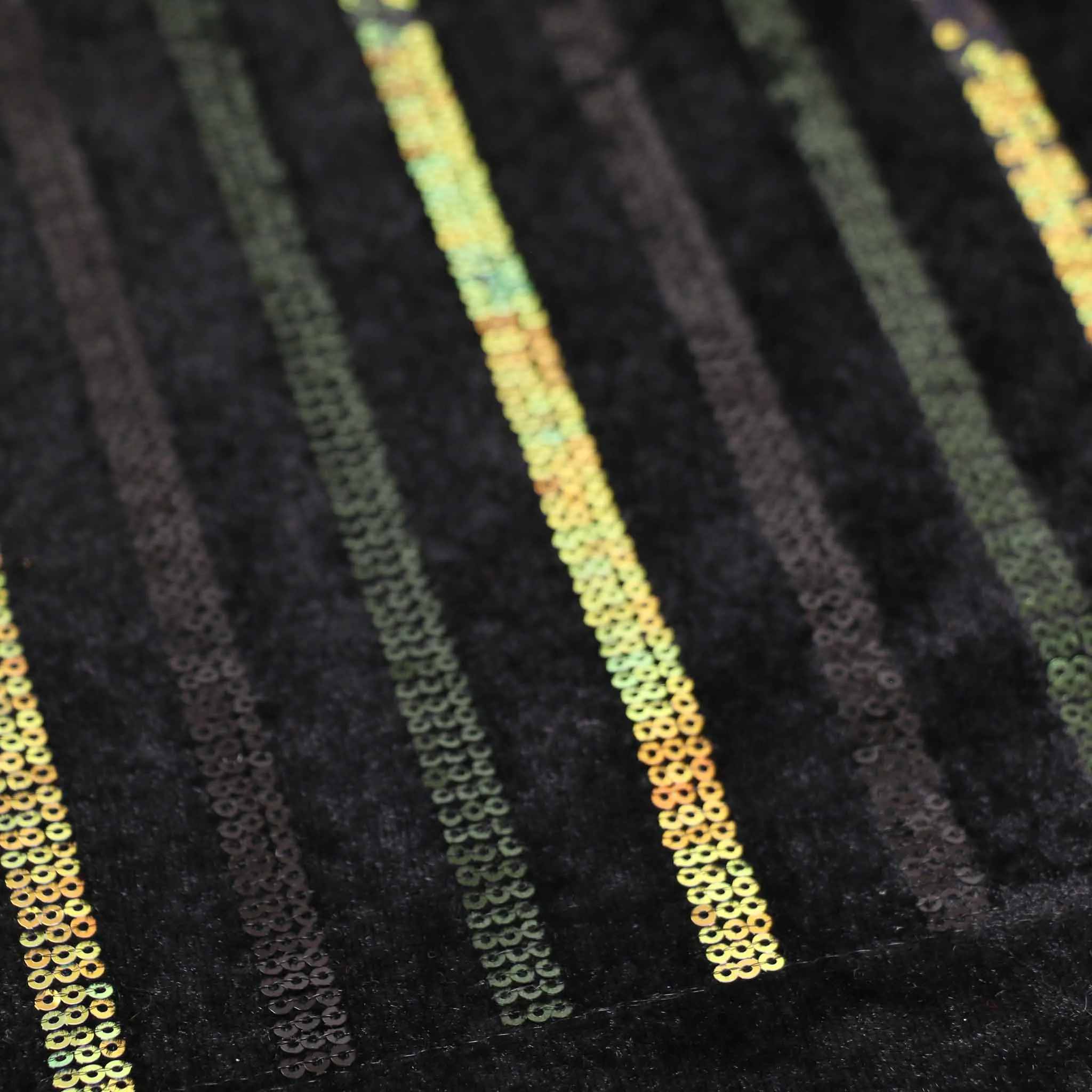 Sequin Velour Fabric - Black, iridescent