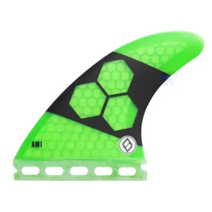 SHAPERS AM1 MEDIUM 3 FIN SET SINGLE TAB GREEN