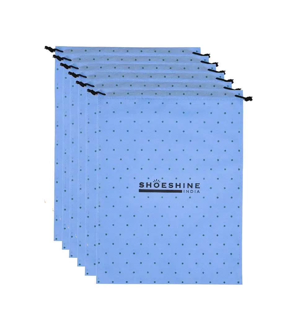 SHOESHINE Shoe Bag (Pack of 6) Shoe Storage bag for home & travel - Blue Dot