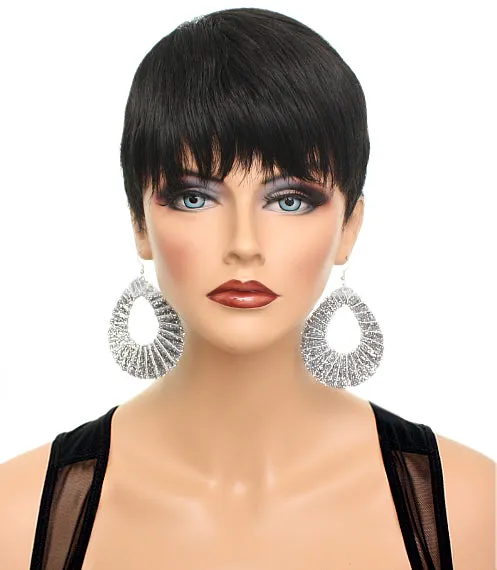 Silver Glitter Fabric Teardrop Earrings