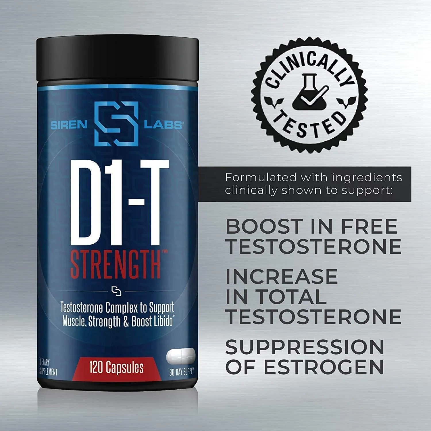 Siren Labs D1-T Strength Monster Muscle (120 Capsules) and Siren Labs Vaso-VOL Liquid Muscle Pump Volumizer (Mixed Berry)