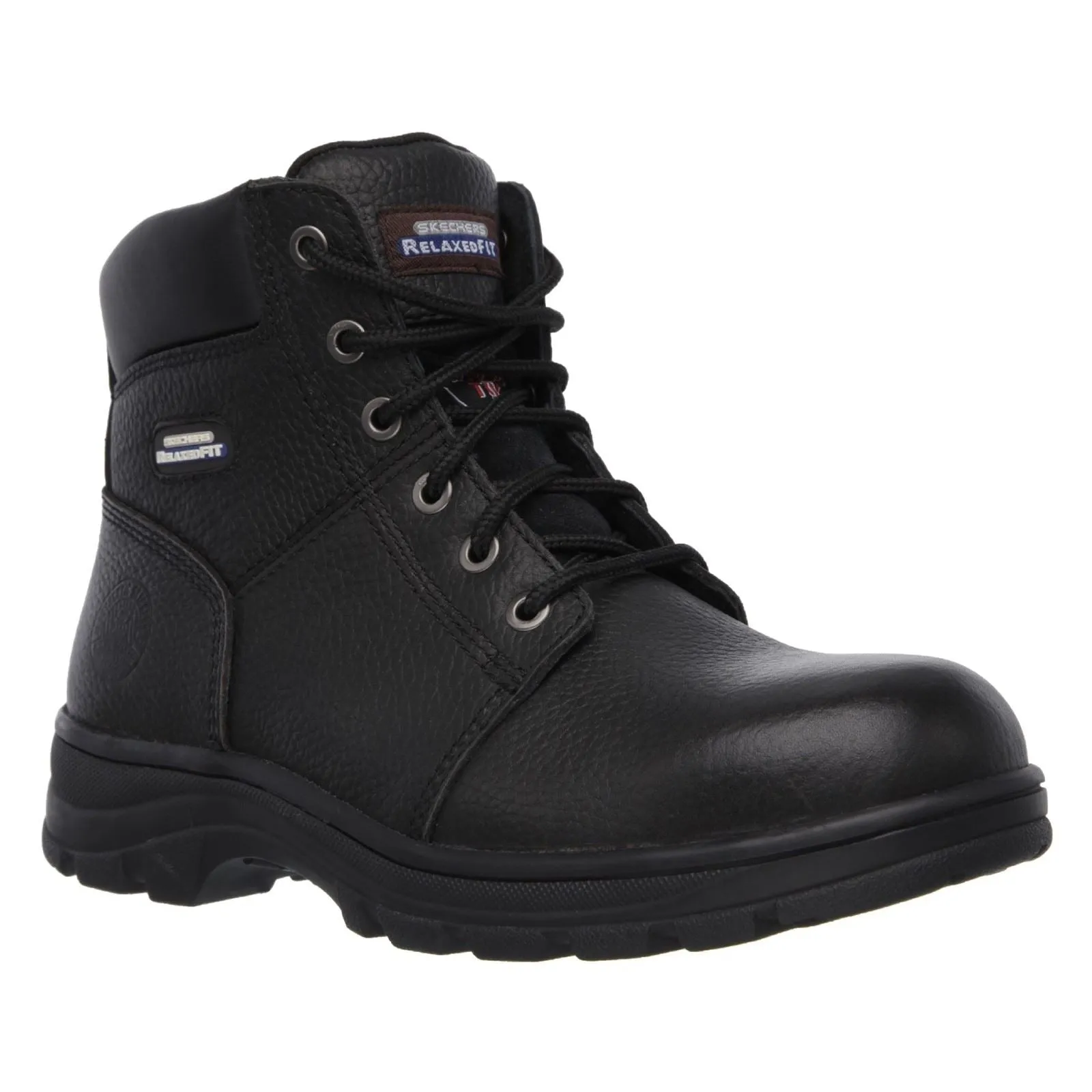 Skechers 77009EC Workshire Sicherheitsstiefel für Herren, weite Passform, Schwarz