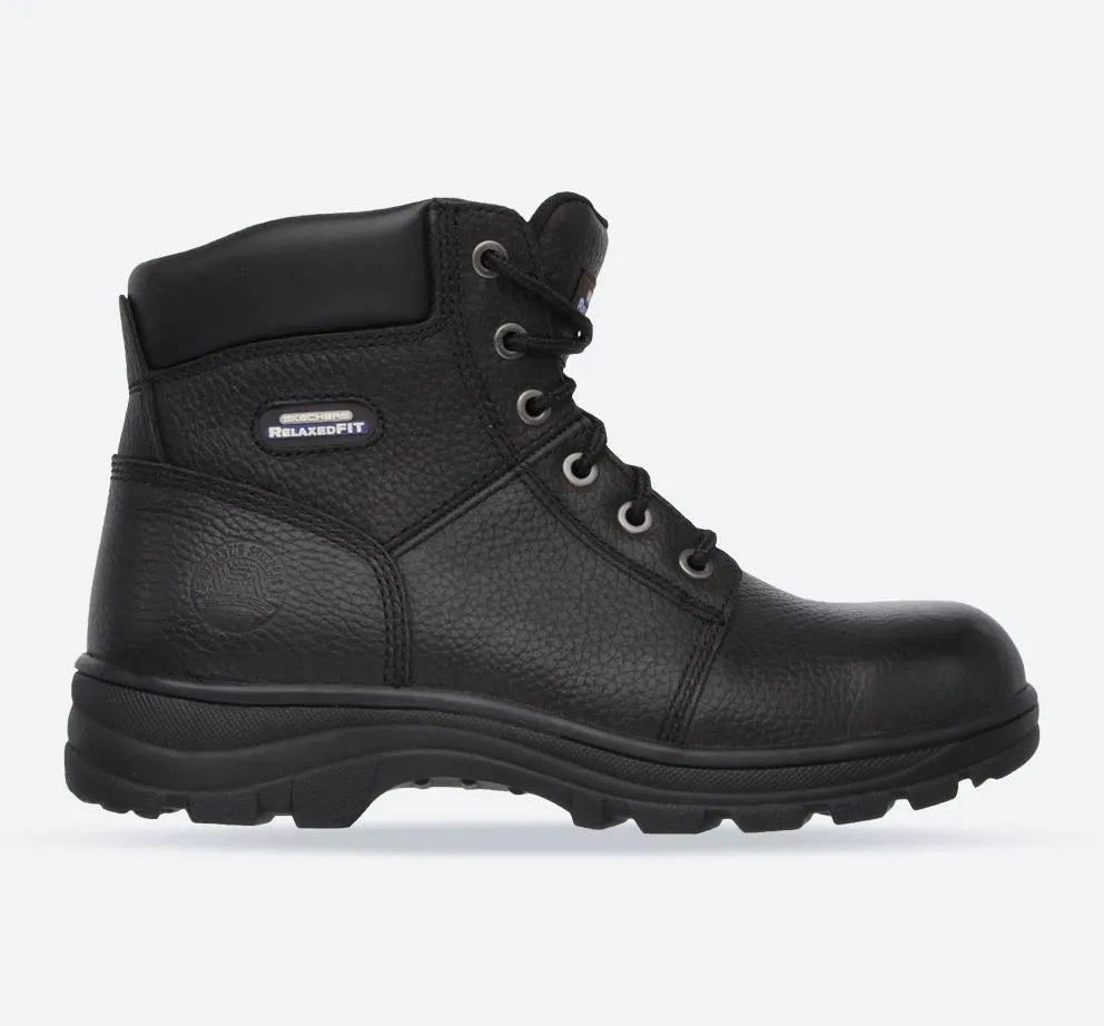 Skechers 77009EC Workshire Sicherheitsstiefel für Herren, weite Passform, Schwarz