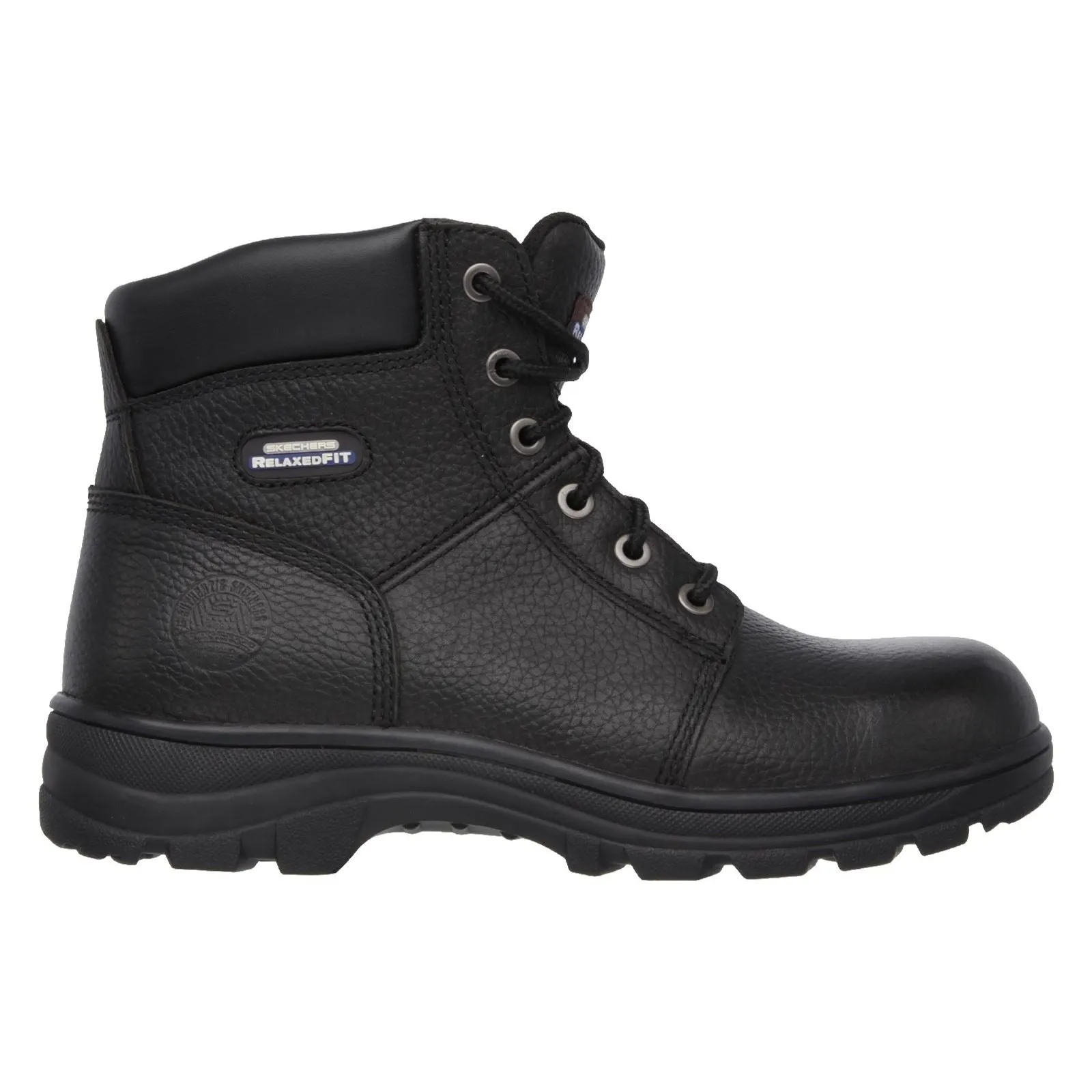 Skechers 77009EC Workshire Sicherheitsstiefel für Herren, weite Passform, Schwarz