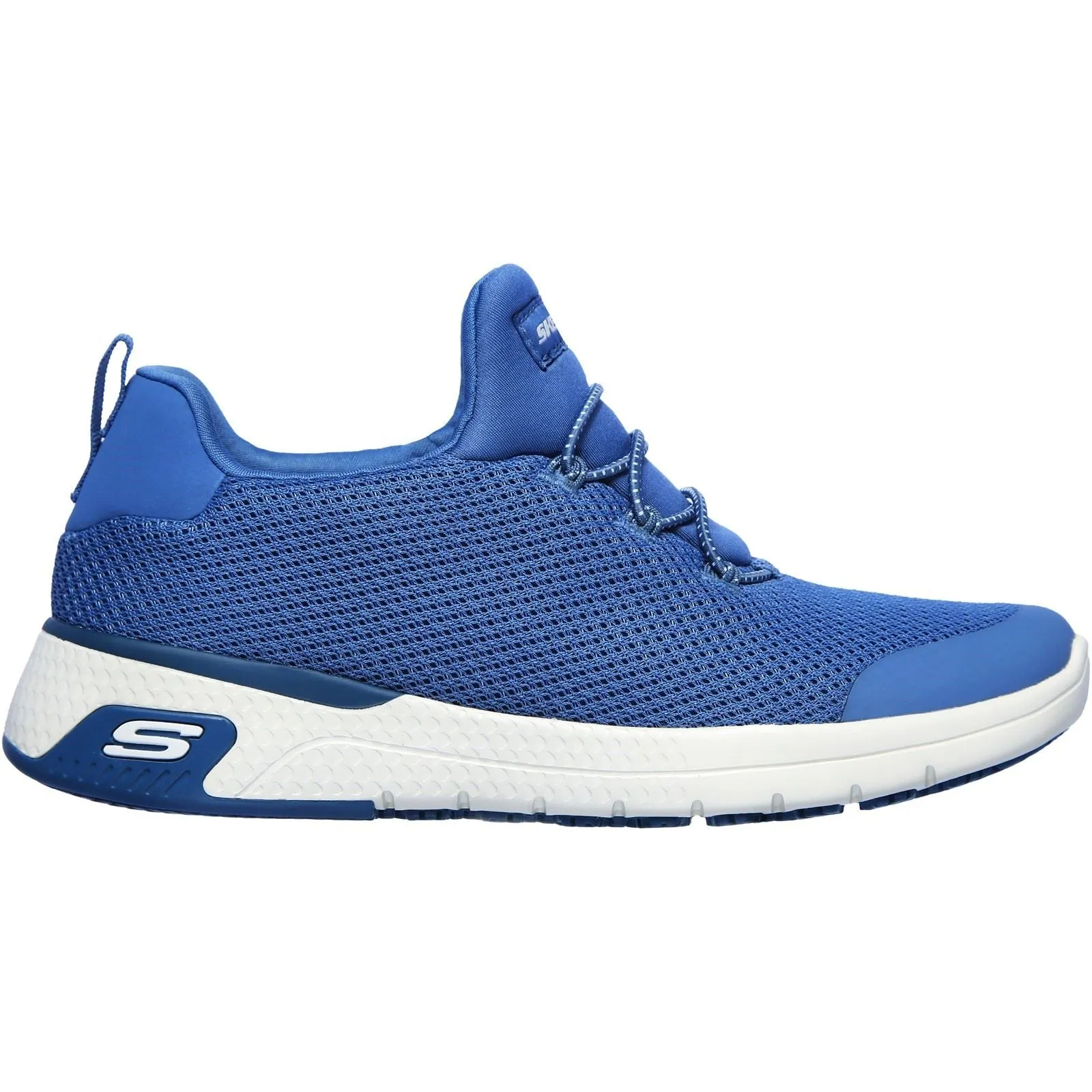 Skechers 77281EC Marsing Waiola SR Sicherheits-Sneaker für Damen, weite Passform, Blau