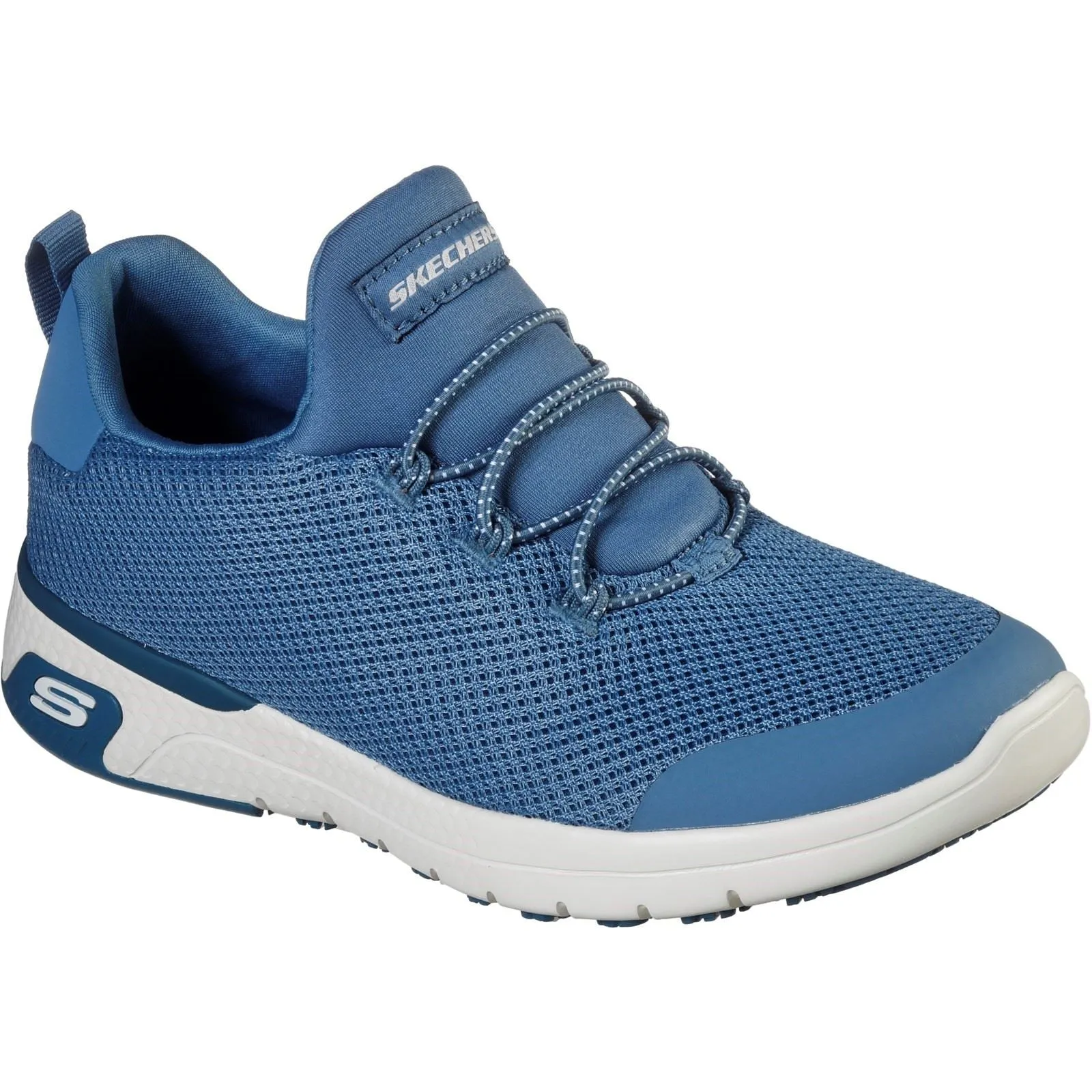 Skechers 77281EC Marsing Waiola SR Sicherheits-Sneaker für Damen, weite Passform, Blau