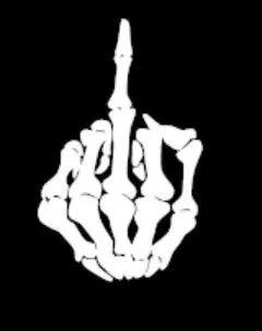 SKULL MIDDLE FINGER DECAL