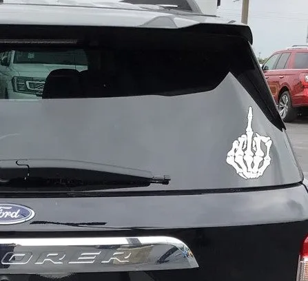 SKULL MIDDLE FINGER DECAL