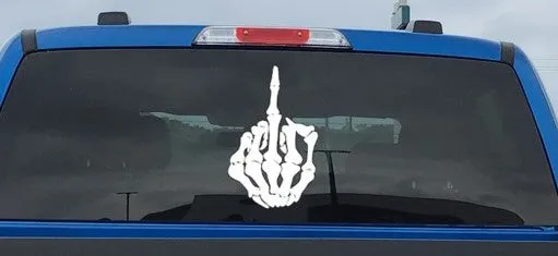 SKULL MIDDLE FINGER DECAL
