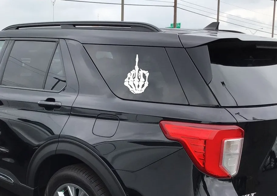 SKULL MIDDLE FINGER DECAL