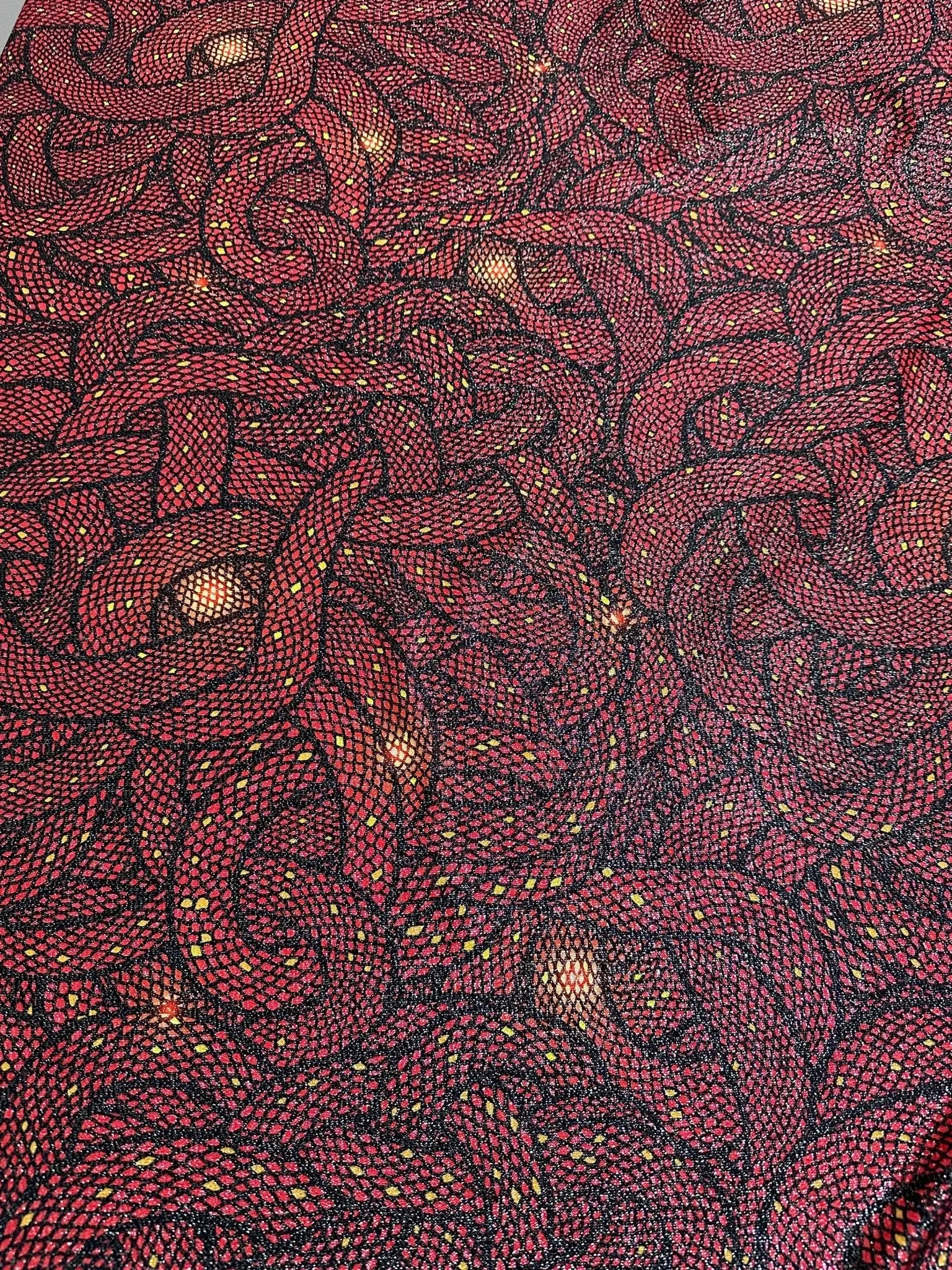 Snake Skin Lurex Knit Fabric - 4-Way Stretch Pattern
